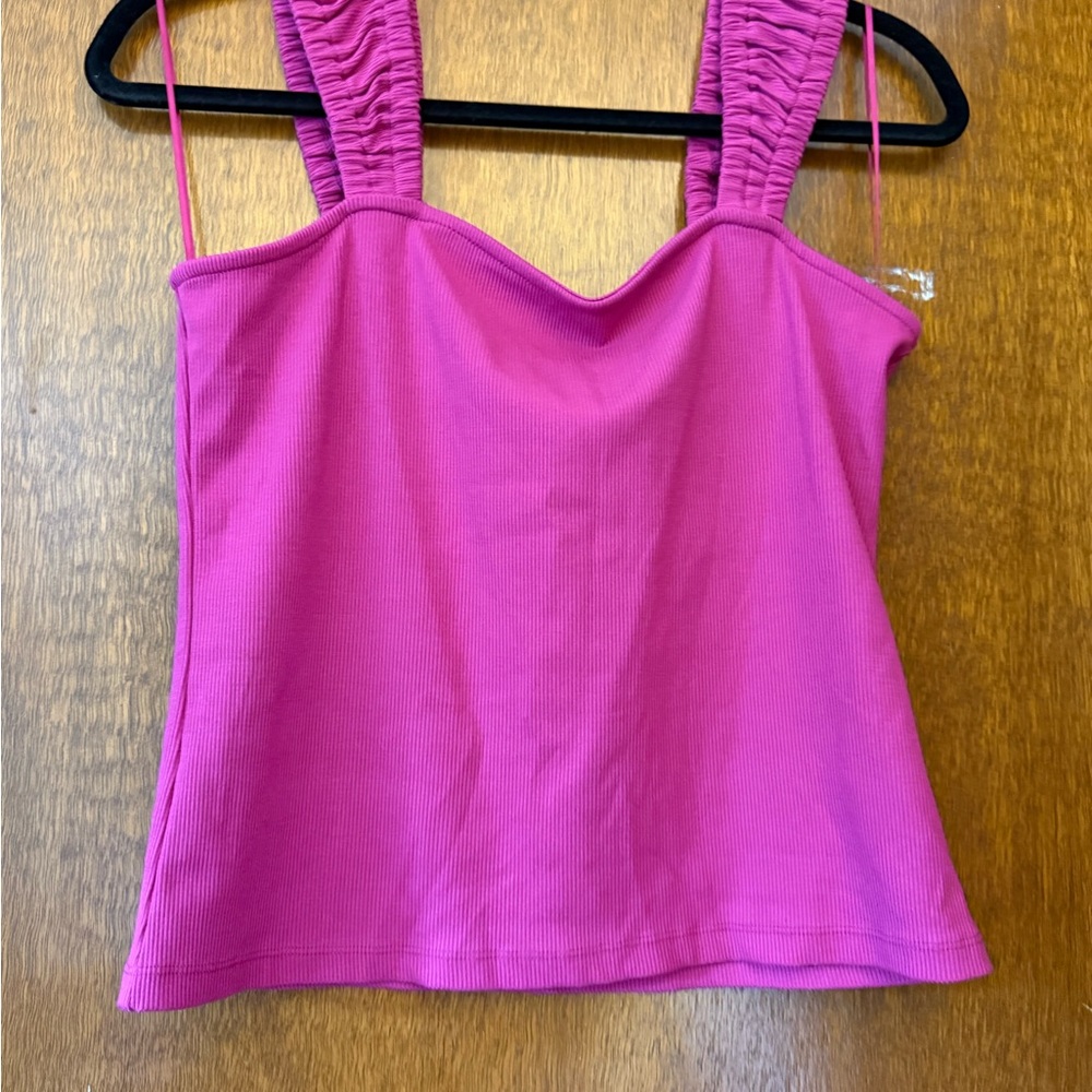 Matty M Pink Ruched Sleeveless Tank Top